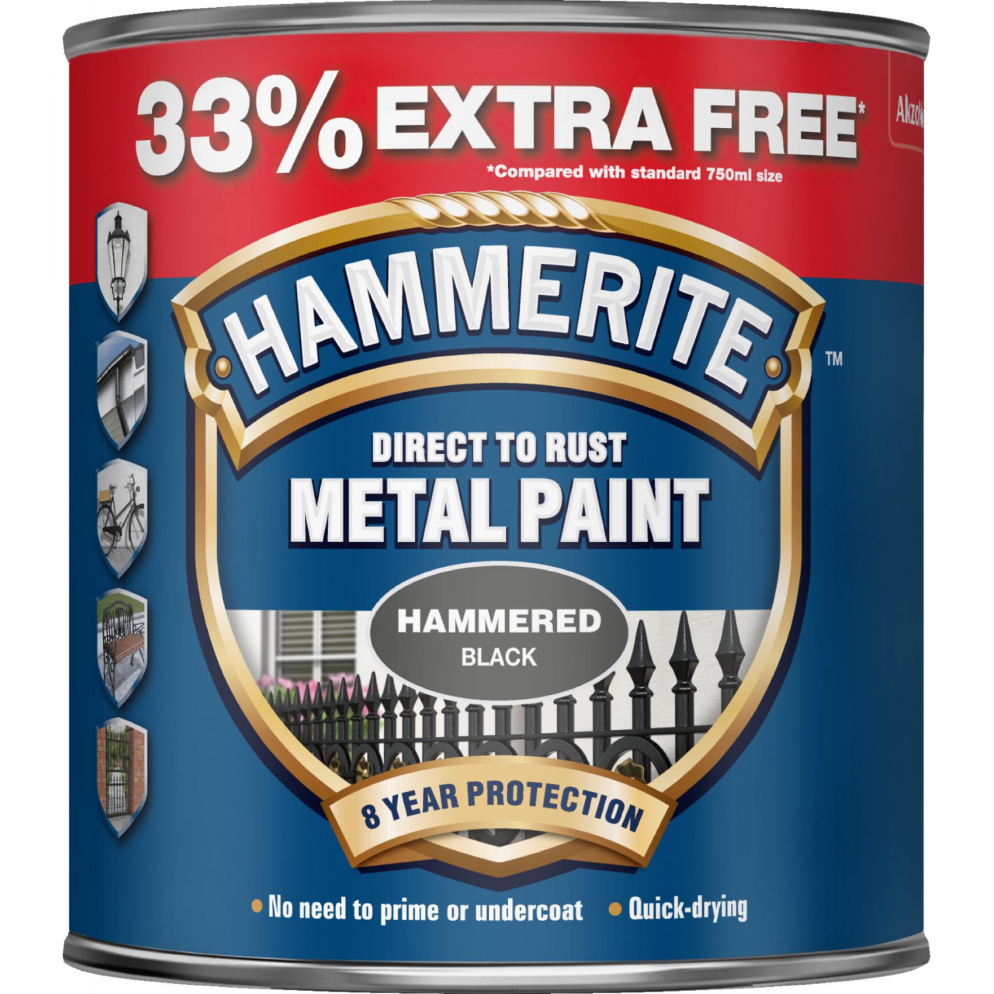 Direct To Rust Metal Paint Hammered Black 750ml +33 EF