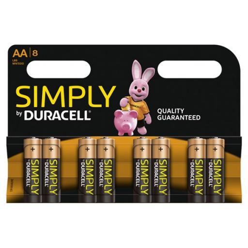 Duracell Simply AA Batteries - Pack of 8