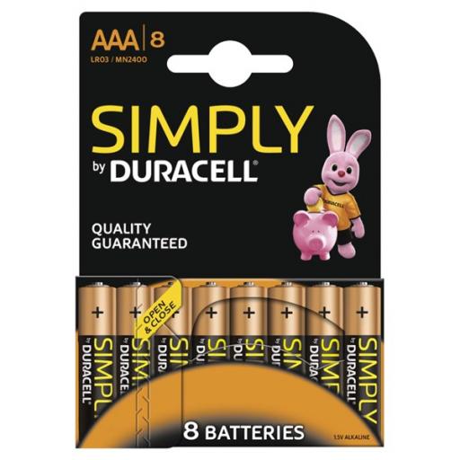 Duracell Simply AAA Batteries - Pack of 8